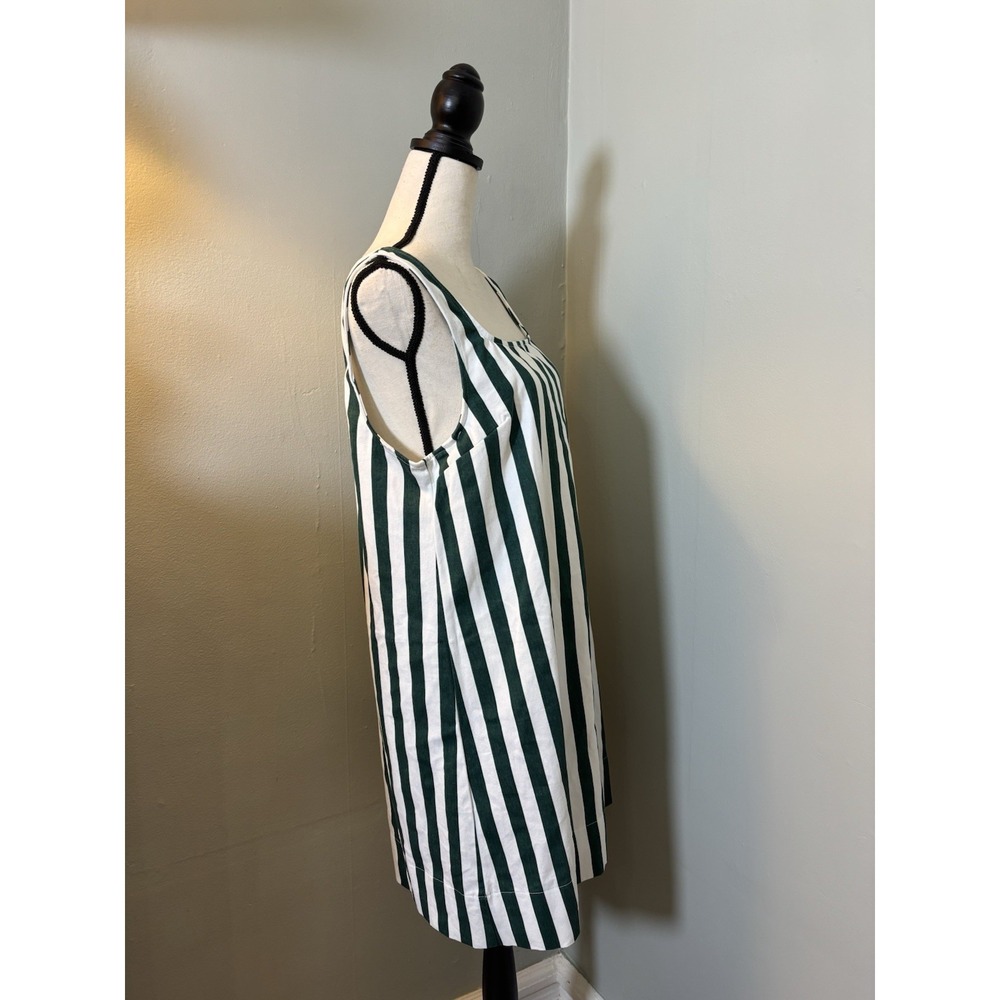 By Together Green White Striped Cotton Shift Dress M Coastal Preppy Nautical
